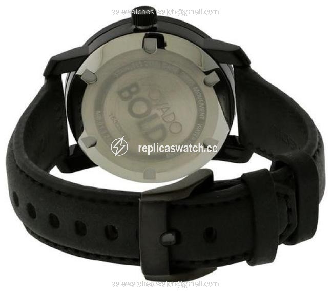 Movado Black 3600482 Leather Pink Hands Bold Watch Movado Black 3600482 Leather Pink Hands Bold Watch