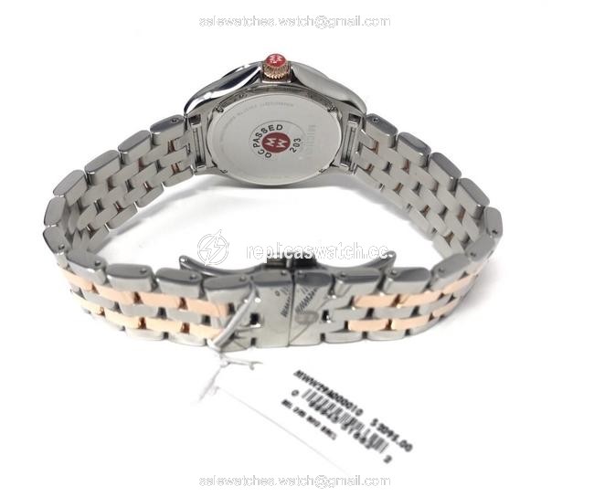 Michele Rose Gold/ Silver New Belmore Diamond 37mm Two-tone Mww29a000010 Watch Michele Rose Gold/ Silver New Belmore Diamond 37mm Two-tone Mww29a000010 Watch