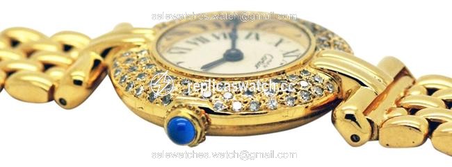 Cartier Gold Rivoli Must De Diamond Encrusted Watch Cartier Gold Rivoli Must De Diamond Encrusted Watch