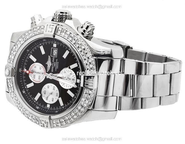 Breitling Stainless Steel Custom A1337111 Super Avenger Black Dial 4ct Watch Breitling Stainless Steel Custom A1337111 Super Avenger Black Dial 4ct Watch