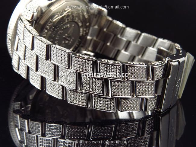 Breitling Stainless Steel Mens Custom A13370 53mm with Diamonds 23 Ct Watch Breitling Stainless Steel Mens Custom A13370 53mm with Diamonds 23 Ct Watch