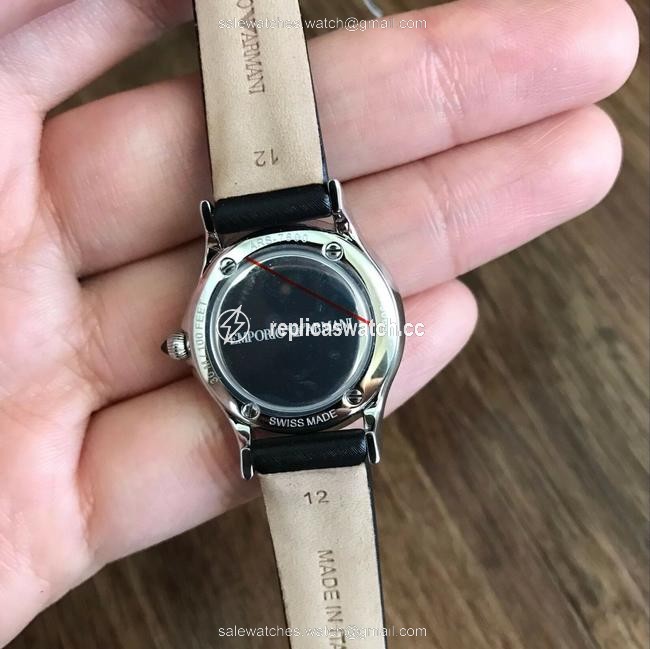 Emporio Armani Black and Silver Swiss Made Ars7600 Diamond Dial Strap Women Watch Emporio Armani Black and Silver Swiss Made Ars7600 Diamond Dial Strap Women Watch