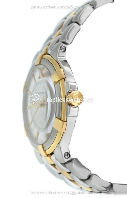 Maurice Lacroix Silver Gold New Men Calypso Ca1107-ps105-110 Steel Watch Maurice Lacroix Silver Gold New Men Calypso Ca1107-ps105-110 Steel Watch