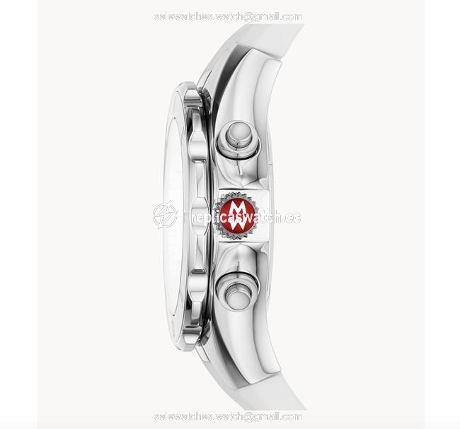 Michele White Silver Jelly Mww12f000090 Tahitian Bean Chronograph Watch Michele White Silver Jelly Mww12f000090 Tahitian Bean Chronograph Watch