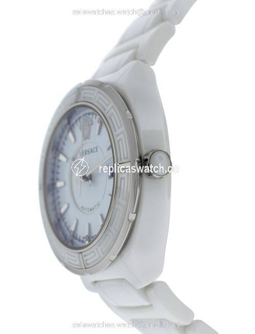 Versace Silver White New Dv One 02acs1d001 Sc01 Ceramic Diamond 41mm Watch Versace Silver White New Dv One 02acs1d001 Sc01 Ceramic Diamond 41mm Watch