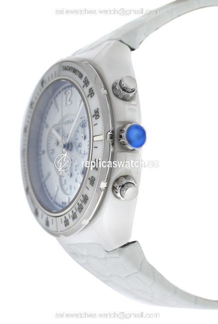 Versace Silver New Dv One 28ccs1d001 S001 Steel Ceramic Chrono 43mm Quartz Watch Versace Silver New Dv One 28ccs1d001 S001 Steel Ceramic Chrono 43mm Quartz Watch