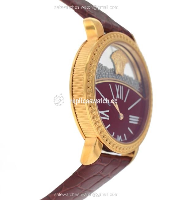 Versace Gold Tone Steel New Krios 93q80bd008 S800 Floating Spheres 38mm Watch Versace Gold Tone Steel New Krios 93q80bd008 S800 Floating Spheres 38mm Watch