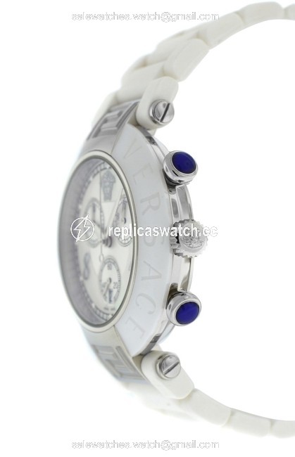 Versace Stainless Steel Ceramic New Reve 92ccs1d497 S001 Chrono 40mm Quartz Watch Versace Stainless Steel Ceramic New Reve 92ccs1d497 S001 Chrono 40mm Quartz Watch