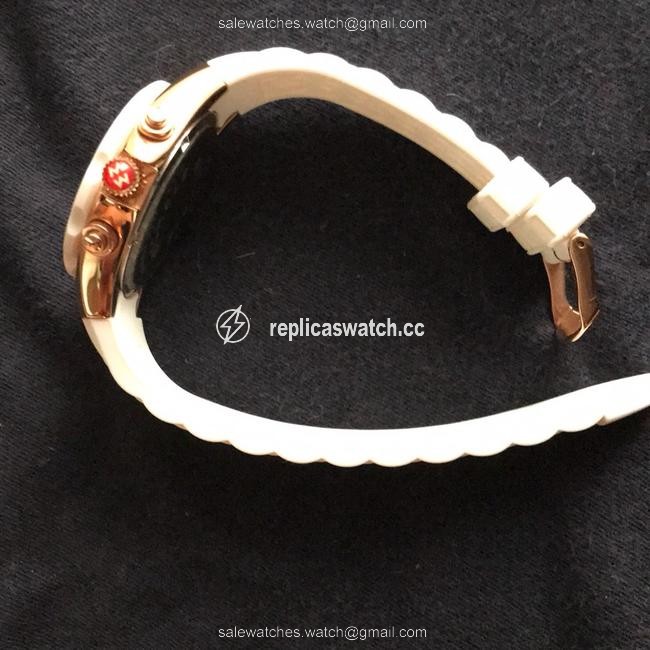Michele White & Rose Gold Jelly Nwot-michele Tahitian Bean Watch-authentic Watch Michele White & Rose Gold Jelly Nwot-michele Tahitian Bean Watch-authentic Watch
