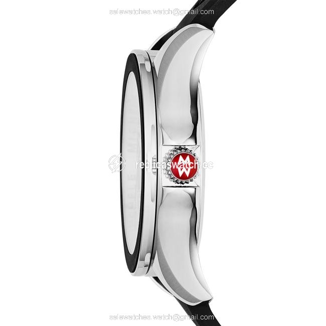 Michele Silver / Black Cape Topaz Dial Swappable Strap Watch Michele Silver / Black Cape Topaz Dial Swappable Strap Watch