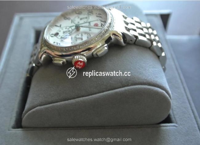 Michele Silver Fluette Diamond Chronograph Watch Michele Silver Fluette Diamond Chronograph Watch