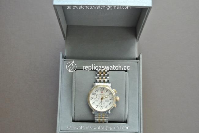 Michele Gold (Gold/Silver) Fluette Silver White Dial Two-tone Watch Michele Gold (Gold/Silver) Fluette Silver White Dial Two-tone Watch
