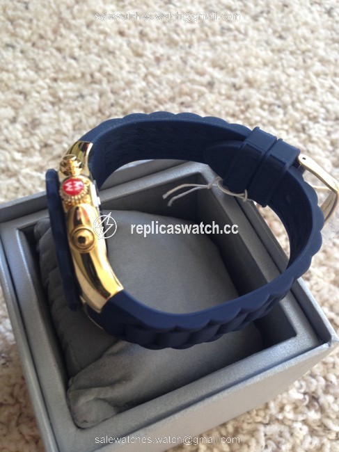 Michele Gold / Navy Jelly Rare Tahitian and Bean Watch Michele Gold / Navy Jelly Rare Tahitian and Bean Watch
