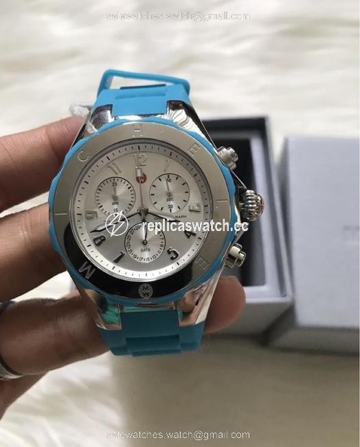 Michele Blue Jelly Flash-sale Tahitian Bean Large Case Watch Michele Blue Jelly Flash-sale Tahitian Bean Large Case Watch
