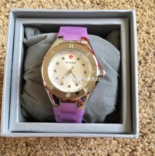 Michele Purple Jelly Tahitian Petie Bean Topaz Dial Watch Michele Purple Jelly Tahitian Petie Bean Topaz Dial Watch