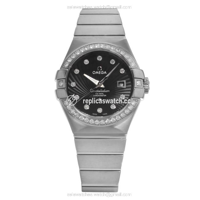 Omega Black Constellation 18k White Gold Dial Ladies (17019) Watch Omega Black Constellation 18k White Gold Dial Ladies (17019) Watch
