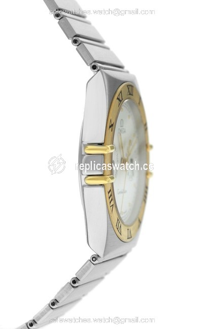 Omega Silver Manhattan Constellation 396.1070.1 396.1080.1 Day Date Gold 32mm Watch Omega Silver Manhattan Constellation 396.1070.1 396.1080.1 Day Date Gold 32mm Watch