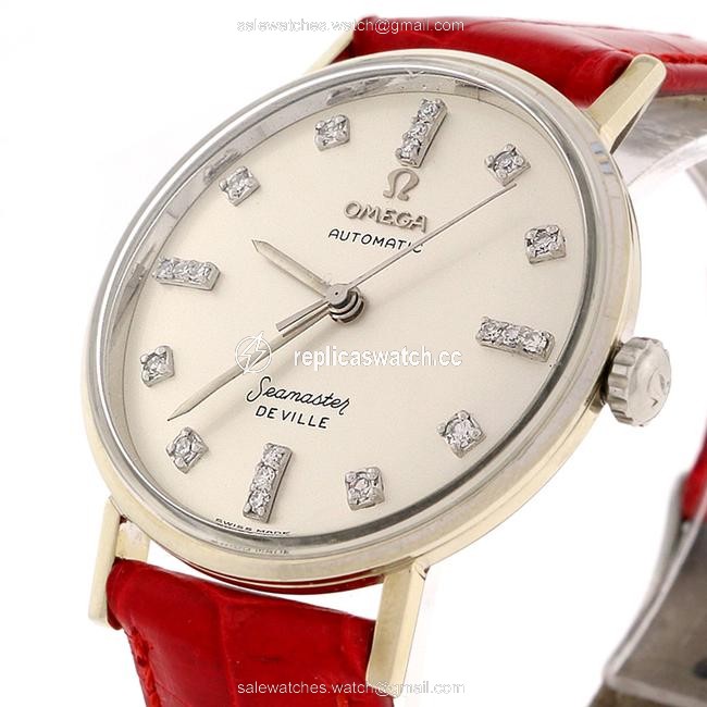 Omega W Seamaster Deville 34mm W/Silver Diamond Dial Watch Omega W Seamaster Deville 34mm W/Silver Diamond Dial Watch