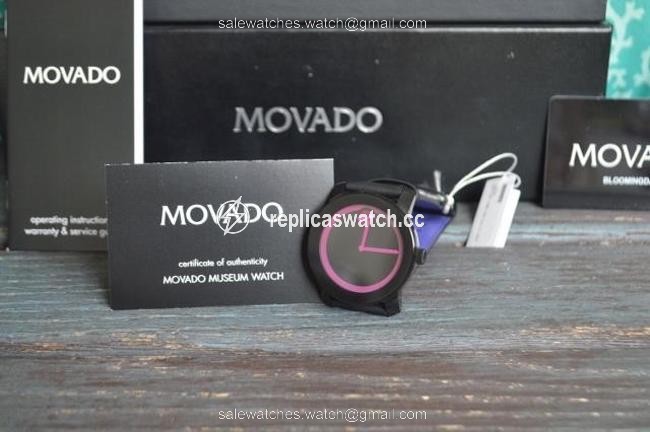 Movado Black Bold Pink Museum Dot Wristwatch Watch Movado Black Bold Pink Museum Dot Wristwatch Watch