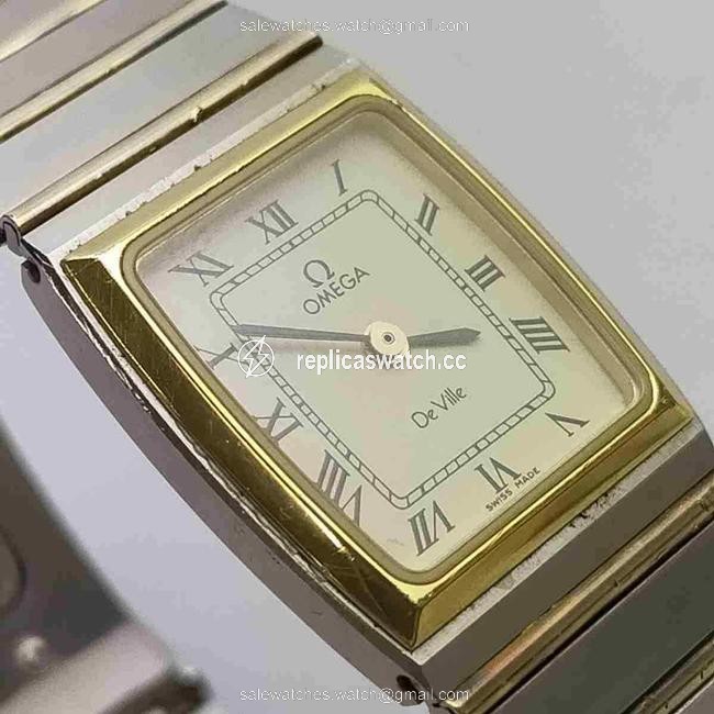 Omega Silver & Cream Deville Quartz Womens Watch Watch Omega Silver & Cream Deville Quartz Womens Watch Watch