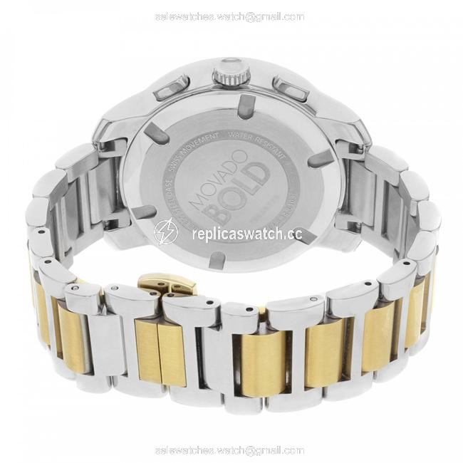 Movado Silver Gold Two Tone Stainless Steel Chronograph 3600280 Watch Movado Silver Gold Two Tone Stainless Steel Chronograph 3600280 Watch