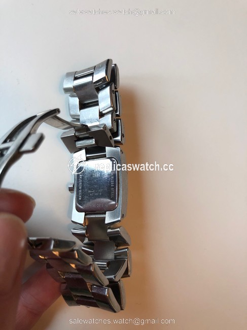 Movado Stainless Steel and White Mother Of Pearl Ladies Square Watch Movado Stainless Steel and White Mother Of Pearl Ladies Square Watch