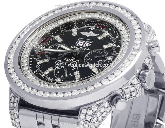 Breitling Stainless Steel Black Custom Mens Bentley 6.75 A4436412 48mm Dial Diamond 14.0ct Watch Breitling Stainless Steel Black Custom Mens Bentley 6.75 A4436412 48mm Dial Diamond 14.0ct Watch