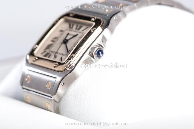 Cartier 18k Yellow Gold and Stainless Steel Santos Unisex 1566 Watch Cartier 18k Yellow Gold and Stainless Steel Santos Unisex 1566 Watch