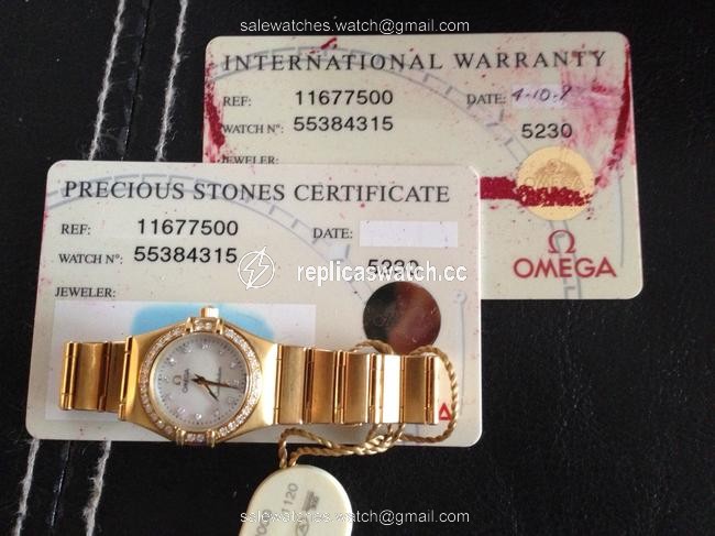 Omega Solid Gold Lady Constellation 22mm 18k Yellow Diamond Mop Watch Omega Solid Gold Lady Constellation 22mm 18k Yellow Diamond Mop Watch