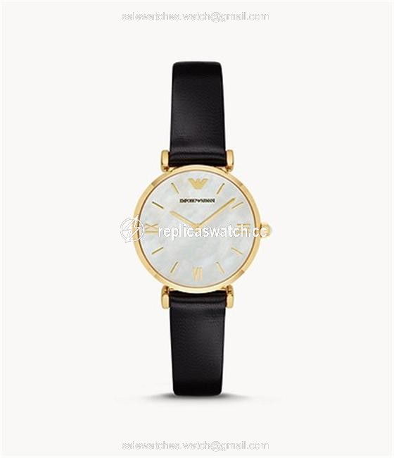 Emporio Armani Black Ar1910 Womens Two-hand Quartz Leather Watch Emporio Armani Black Ar1910 Womens Two-hand Quartz Leather Watch