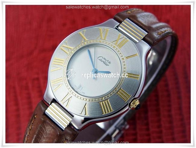 Cartier Stainless Steel & 18k Gold Rare Mens Must De 21c 18kgp St.steel Quartz Watch Cartier Stainless Steel & 18k Gold Rare Mens Must De 21c 18kgp St.steel Quartz Watch
