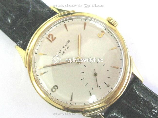 Patek Philippe Yellow Gold 18kt Black Leather Strap 2569 Watch Patek Philippe Yellow Gold 18kt Black Leather Strap 2569 Watch