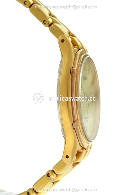 Seiko Gold Le Grand Sport Slc030 Plated Steel Date Quartz 36mm Watch Seiko Gold Le Grand Sport Slc030 Plated Steel Date Quartz 36mm Watch