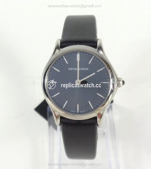 Emporio Armani Black/Silver Swiss Ars7012 Sunray Dial & Leather Strap Watch Emporio Armani Black/Silver Swiss Ars7012 Sunray Dial & Leather Strap Watch