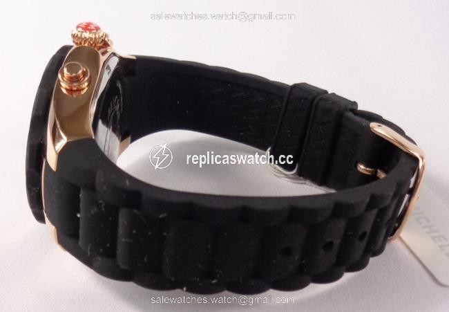 Michele Black/Rose Gold Jelly Mww12f000035 Womens Bean Chronograph Plated Silicon New Watch Michele Black/Rose Gold Jelly Mww12f000035 Womens Bean Chronograph Plated Silicon New Watch