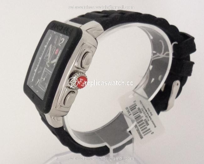 Michele Black/Silver Jelly Mww06l000002 Womens Square Bean Chrono Bracelet New Watch Michele Black/Silver Jelly Mww06l000002 Womens Square Bean Chrono Bracelet New Watch