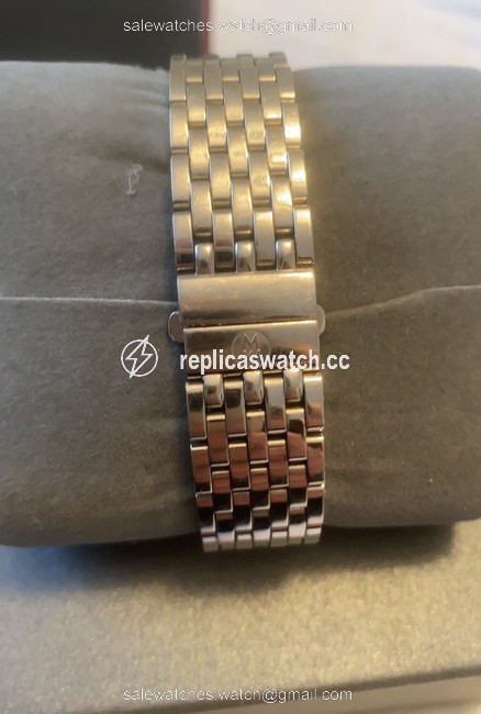 Michele Silver and Rose Gold Pave Bracelet Watch Michele Silver and Rose Gold Pave Bracelet Watch