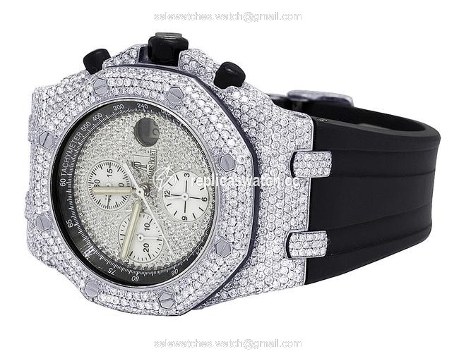 Audemars Piguet Mens Royal Oak Offshore 42mm Stainless Steel Rubber Strap Diamond 12.5 Ct Watch Audemars Piguet Mens Royal Oak Offshore 42mm Stainless Steel Rubber Strap Diamond 12.5 Ct Watch
