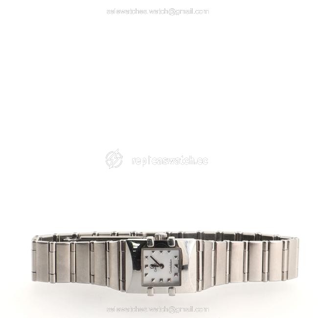 Omega White Constellation Quadra Quartz Stainless Steel and Mother Of Pearl Watch Omega White Constellation Quadra Quartz Stainless Steel and Mother Of Pearl Watch