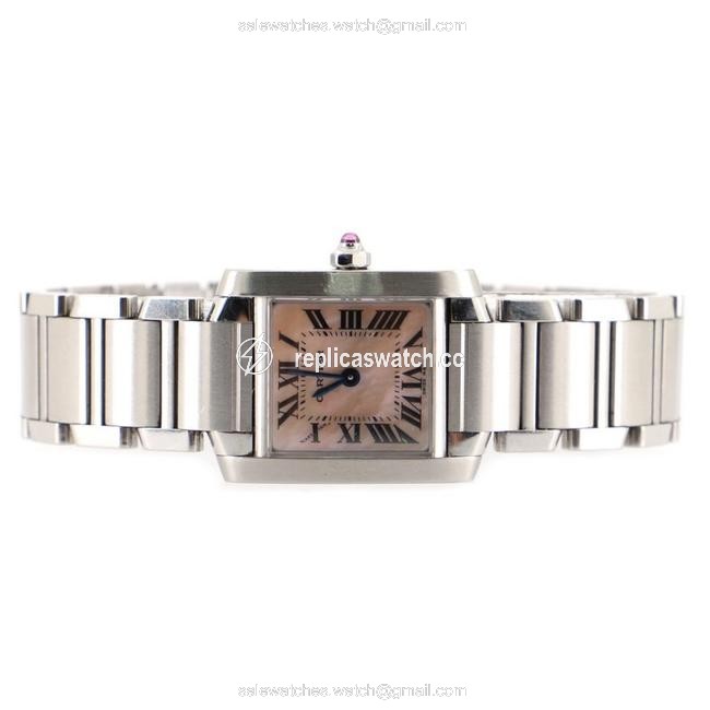 Cartier Pink Tank Francaise Quartz Stainless Steel with Mother Of Pearl 20 Watch Cartier Pink Tank Francaise Quartz Stainless Steel with Mother Of Pearl 20 Watch