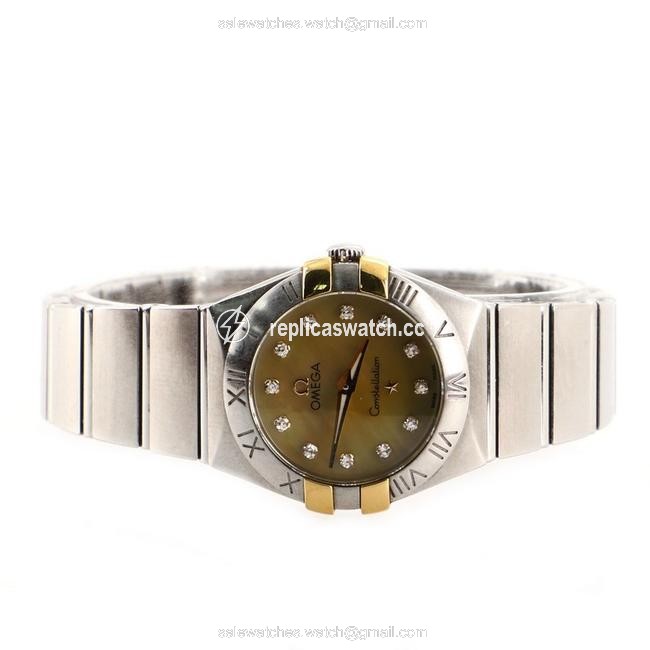 Omega Yellow Constellation Quartz Stainless Steel and Gold Watch Omega Yellow Constellation Quartz Stainless Steel and Gold Watch