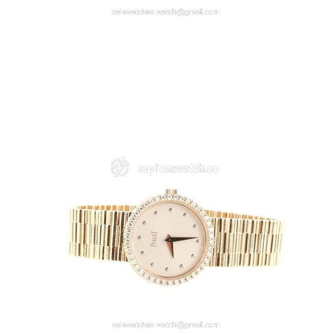 Piaget 18 K Rose Gold Traditional Manual with Diamond Bezel and Markers 26 Watch Piaget 18 K Rose Gold Traditional Manual with Diamond Bezel and Markers 26 Watch