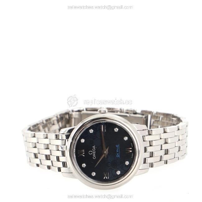Omega Blue De Ville Prestige Orbis Quartz Stainless Steel with Diamond Mark Watch Omega Blue De Ville Prestige Orbis Quartz Stainless Steel with Diamond Mark Watch