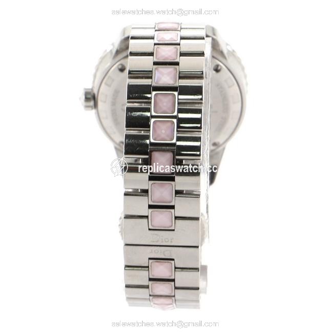 Dior White Quartz Stainless Steel and Mother Of Pearl with Diamond Watch Dior White Quartz Stainless Steel and Mother Of Pearl with Diamond Watch