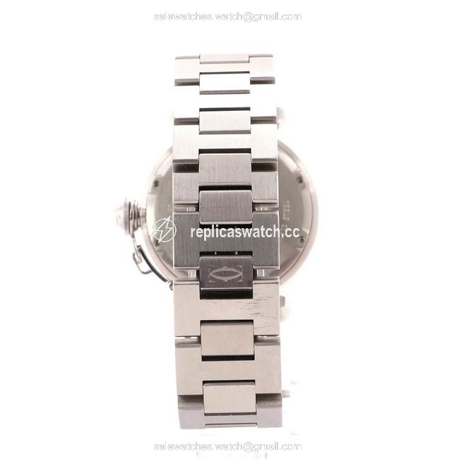Cartier Silver Pasha C Gmt Stainless Steel 35 Watch Cartier Silver Pasha C Gmt Stainless Steel 35 Watch
