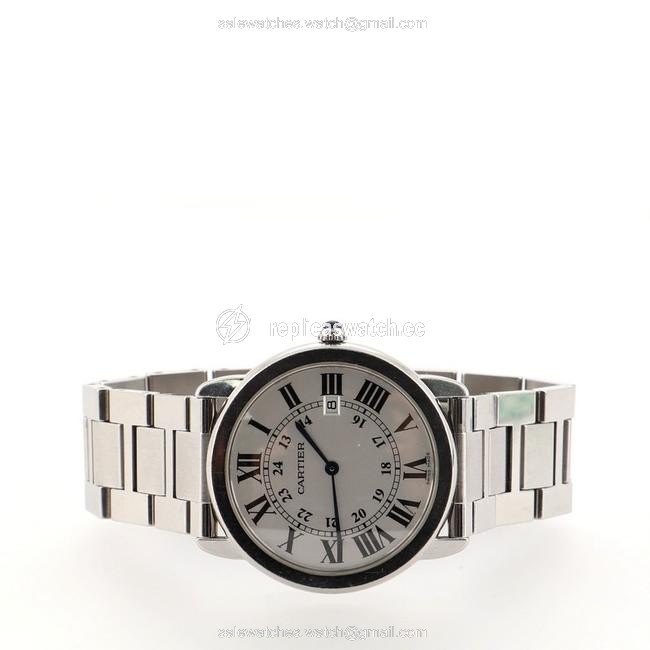 Cartier White Ronde Solo De Quartz Stainless Steel 36 Watch Cartier White Ronde Solo De Quartz Stainless Steel 36 Watch