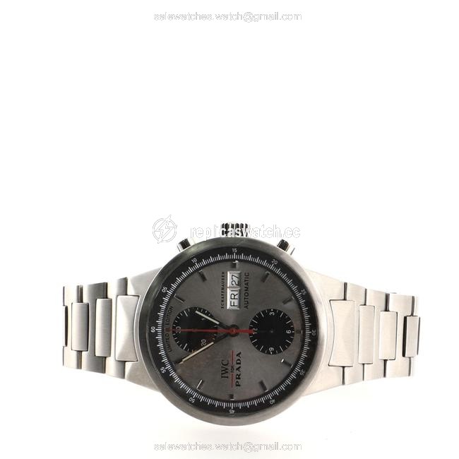 IWC Silver For Prada Limited Edition Gst Chronograph Stainless Watch IWC Silver For Prada Limited Edition Gst Chronograph Stainless Watch