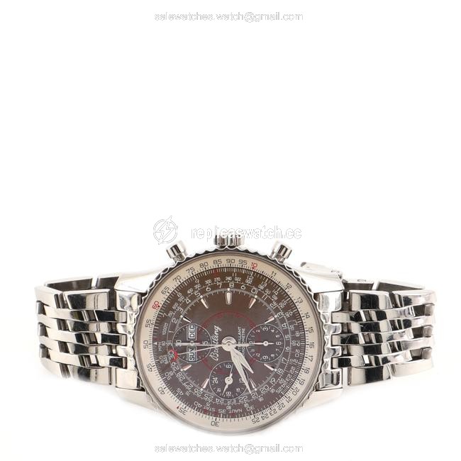 Breitling Brown Navitimer Montbrillant Datora Chronograph Stainless Watch Breitling Brown Navitimer Montbrillant Datora Chronograph Stainless Watch