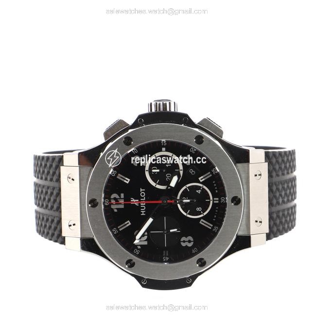 Hublot White Big Bang Chronograph Stainless Steel and Rubber 44 Watch Hublot White Big Bang Chronograph Stainless Steel and Rubber 44 Watch