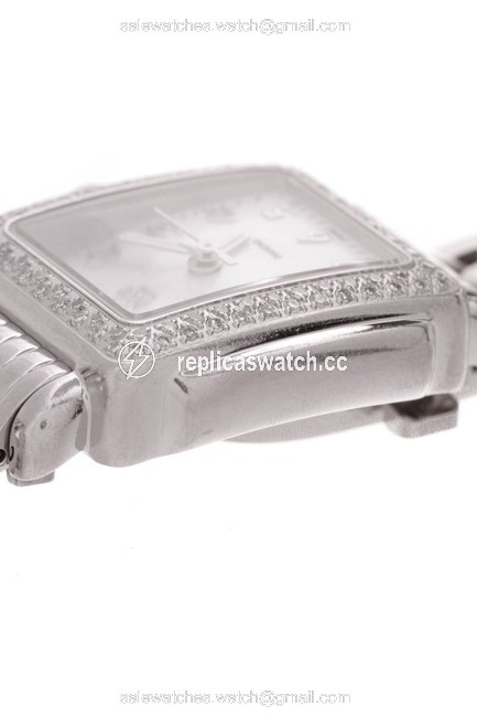 Michele Silver Mini Deco Diamond Watch Michele Silver Mini Deco Diamond Watch